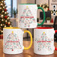 Grateful,Gift For Colleagues,Christmas,Custom Text - Custom Names Best Team Ever Word Art Gift For Coworker Team Boss - Personalized Accent Mug