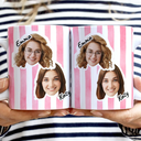 Gift For Couples,Gift For Husband,Gift For Wife,Gift For Boyfriend,Gift For Girlfriend,Parents,Gift For Yourself,Gift For Women,Gift For Men,Gift For Mother,Gift For Father,Family,Gift For Bestie,Gift For Sibling,Gift For Sisters,Gift For Brothers,Dog Lovers,Pet Lovers,Dog Mom,Dog Dad,Dog Couple,Cat Lovers,Cat Mom,Cat Dad,Cat Couple,Pet Mom,Pet Dad,Pet Couple,Happy - Custom Outline Photo For Couple Family Dog Cat With Colorful Stripes - Personalized White Edge-to-Edge Mug