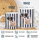 Gift For Couples,Gift For Husband,Gift For Wife,Gift For Boyfriend,Gift For Girlfriend,Parents,Gift For Yourself,Gift For Women,Gift For Men,Gift For Mother,Gift For Father,Family,Gift For Bestie,Gift For Sibling,Gift For Sisters,Gift For Brothers,Dog Lovers,Pet Lovers,Dog Mom,Dog Dad,Dog Couple,Cat Lovers,Cat Mom,Cat Dad,Cat Couple,Pet Mom,Pet Dad,Pet Couple,Happy - Custom Outline Photo For Couple Family Dog Cat With Colorful Stripes - Personalized White Edge-to-Edge Mug