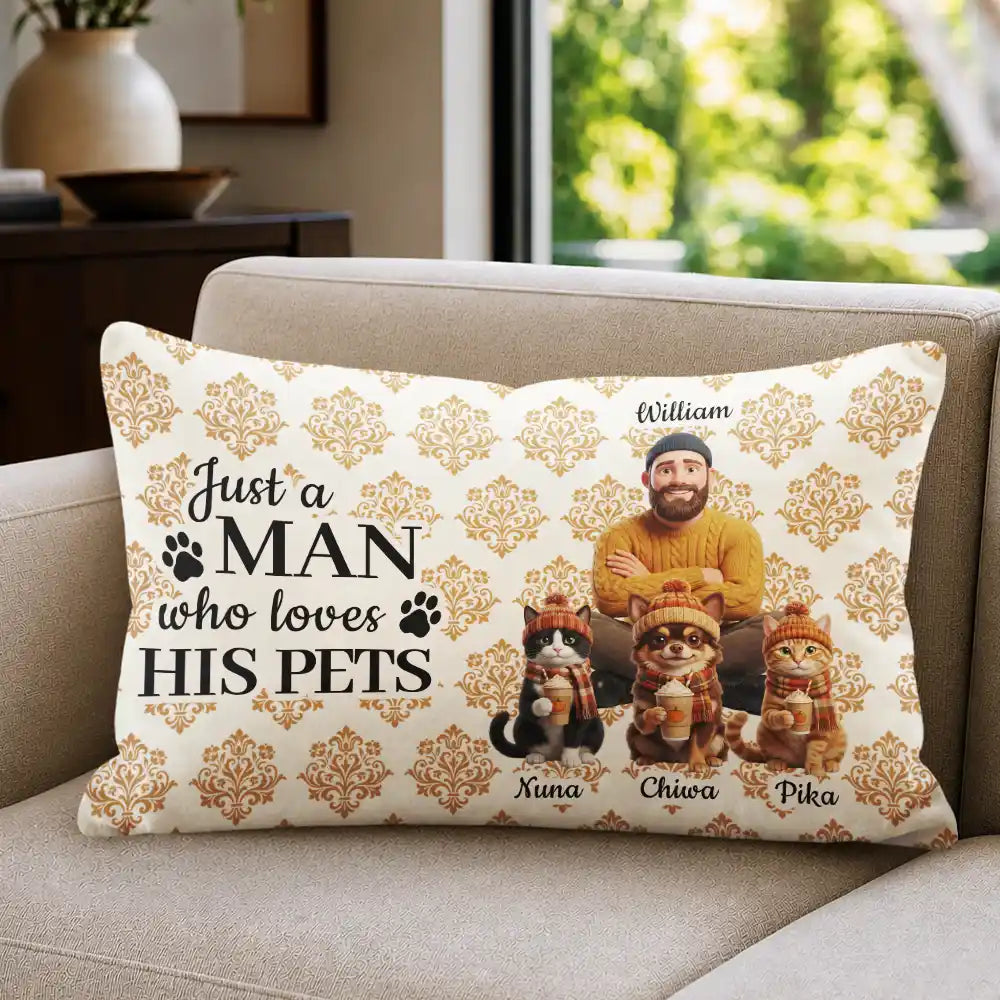 Art Design,Confident,Pet Lovers,Photo - 3D Human Pet Autumn Theme - Custom Photo 3D Autumn Concept Just A Girl Who Loves Her Dog - Personalized Pillow