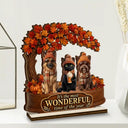 Art Design,Cozy,Pet Lovers,Photo - 3D Human Pet Autumn Theme - Custom Photo 3D Autumn Concept Most Wonderful Time Of The Year - Personalized Custom Shaped Wooden Plaque