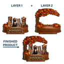 Art Design,Cozy,Pet Lovers,Photo - 3D Human Pet Autumn Theme - Custom Photo 3D Autumn Concept Most Wonderful Time Of The Year - Personalized Custom Shaped Wooden Plaque