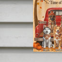 Art Design,Playful,Pet Lovers,Photo - 3D Human Pet Autumn Theme - Custom Photo 3D Autumn Concept Wonderful Time Of The Year - Personalized Flaga