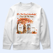 Adorable,Art Design,Pet Lovers,Photo - 3D Human Pet Autumn Theme - Custom Photo 3D Autumn Concept Wonderful Time Of The Year - Personalized T Shirt