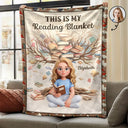 Art Design,Christmas,Cozy,Reading,Gift For Yourself,Gift For Women,Photo - 3D Reading Woman & Man - Custom Photo 3D Book Lover - Personalized Fleece Blanket, Sherpa Blanket