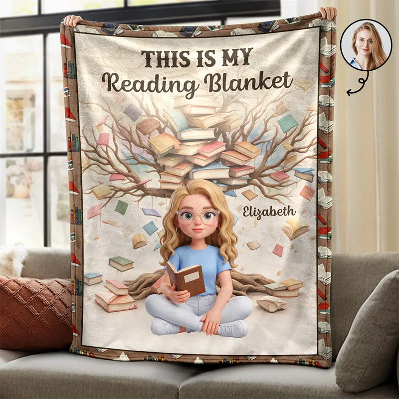Art Design,Christmas,Cozy,Reading,Gift For Yourself,Gift For Women,Photo - 3D Reading Woman & Man - Custom Photo 3D Book Lover - Personalized Fleece Blanket, Sherpa Blanket