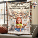 Art Design,Christmas,Cozy,Reading,Gift For Yourself,Gift For Women,Photo - 3D Reading Woman & Man - Custom Photo 3D Book Lover - Personalized Fleece Blanket, Sherpa Blanket