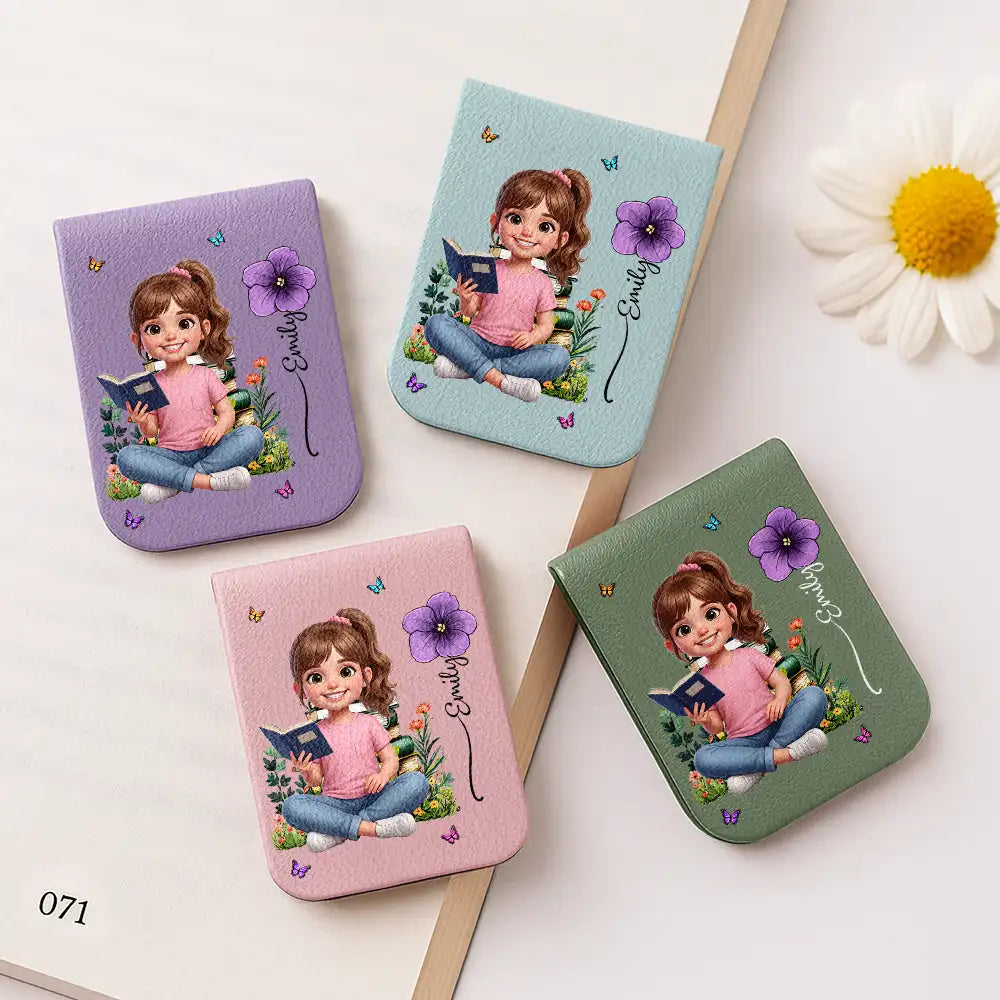 Adorable,Art Design,Christmas,Reading,Gift For Yourself,Gift For Women,Photo - 3D Reading Woman & Man - Custom Photo 3D Book Lover Birth Month Flowers - Personalized Leather Magnetic Bookmark