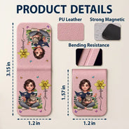 Adorable,Art Design,Christmas,Reading,Gift For Yourself,Gift For Women,Photo - 3D Reading Woman & Man - Custom Photo 3D Book Lover Birth Month Flowers - Personalized Leather Magnetic Bookmark