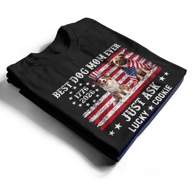 America 250th, Custom Photo, Independence Day, Art Design, Pet Lovers, Top Market, Playful, Photo - US Theme Accessories 3D Cartoon - Custom Photo 3D Cartoon With US Accessories 250th Anniversary Best Pet Dad Pet Mom Ever Just Ask - Personalized T Shirt
