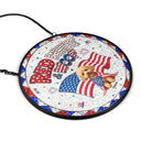 America 250th, Custom Photo, Independence Day, Art Design, Pet Lovers, Playful, Photo - US Theme Accessories 3D Cartoon - Custom Photo 3D Cartoon With US Accessories Red White Woof - Personalized Stained Glass Window Hanging Suncatcher
