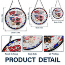 America 250th, Custom Photo, Independence Day, Art Design, Pet Lovers, Playful, Photo - US Theme Accessories 3D Cartoon - Custom Photo 3D Cartoon With US Accessories Red White Woof - Personalized Stained Glass Window Hanging Suncatcher