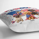America 250th,Custom Photo,Independence Day,Art Design,Pet Lovers,Playful,Photo - US Theme Accessories 3D Cartoon - Custom Photo 3D Cartoon With US Accessories Red White Woof - Personalized Pillow