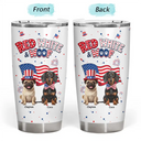 America 250th,Custom Photo,Independence Day,Art Design,Pet Lovers,Playful,Photo - US Theme Accessories 3D Cartoon - Custom Photo 3D Cartoon With US Accessories Red White Woof - Personalized Tumbler