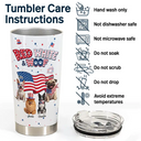 America 250th,Custom Photo,Independence Day,Art Design,Pet Lovers,Playful,Photo - US Theme Accessories 3D Cartoon - Custom Photo 3D Cartoon With US Accessories Red White Woof - Personalized Tumbler