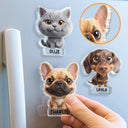 Adorable,Art Design,Pet Lovers,Photo - 3D Chibi Adorable Pet - Custom Photo 3D Chibi Pet Dog Cat With Name - Personalized Acrylic Magnet