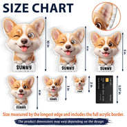 Adorable,Art Design,Pet Lovers,Photo - 3D Chibi Adorable Pet - Custom Photo 3D Chibi Pet Dog Cat With Name - Personalized Acrylic Magnet