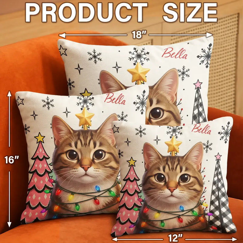 Top Market,Art Design,Christmas,Pet Lovers,Photo - Christmas Accessories 3D Cartoon Pet,Happy - Custom Photo 3D Christmas Themed Pet Cute Pet Portrait Christmas Decoration - Personalized Pillow