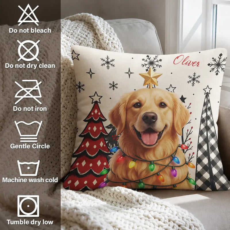 Top Market,Art Design,Christmas,Pet Lovers,Photo - Christmas Accessories 3D Cartoon Pet,Happy - Custom Photo 3D Christmas Themed Pet Cute Pet Portrait Christmas Decoration - Personalized Pillow