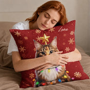 Top Market,Art Design,Christmas,Pet Lovers,Photo - Christmas Accessories 3D Cartoon Pet,Happy - Custom Photo 3D Christmas Themed Pet Cute Pet Portrait Christmas Decoration - Personalized Pillow