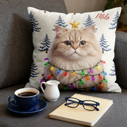 Top Market,Art Design,Christmas,Pet Lovers,Photo - Christmas Accessories 3D Cartoon Pet,Happy - Custom Photo 3D Christmas Themed Pet Cute Pet Portrait Christmas Decoration - Personalized Pillow