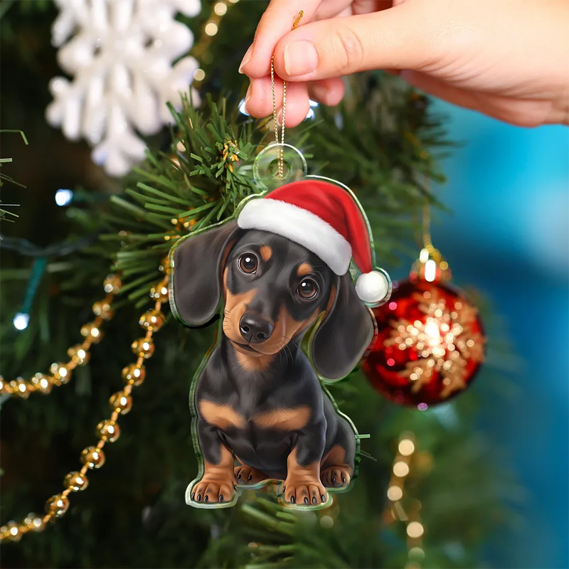 Art Design,Playful,Christmas,Pet Lovers,Photo - Christmas Accessories 3D Cartoon Pet - Custom Photo 3D Christmas Themed Pet Funny Dog Cat - Personalized Custom Shaped Acrylic Ornament