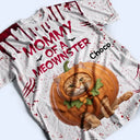 Art Design, Playful, Halloween, Cat Mom, Gift For Mother, Pet Lovers, Photo - Halloween Theme Accessories 3D Cartoon - Custom Photo 3D Halloween Themed Pet Halloween Mommy Daddy Of The Monsters Cats - Personalized Full Print T Shirt