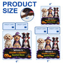 Art Design,Playful,Halloween,Pet Lovers,Photo - Halloween Theme Accessories 3D Cartoon - Custom Photo 3D Halloween Themed Pet Welcome To Haunted House - Personalized Custom Shaped Wood Sign