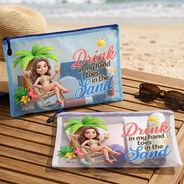 Art Design,Confident,Beach,Gift For Yourself,Summer,Gift For Women,Photo - Beach Chair 3D Effect - Custom Photo 3D Summer Concept Just A Girl Who Loves Beaches - Personalized Mesh Zipper Pouch