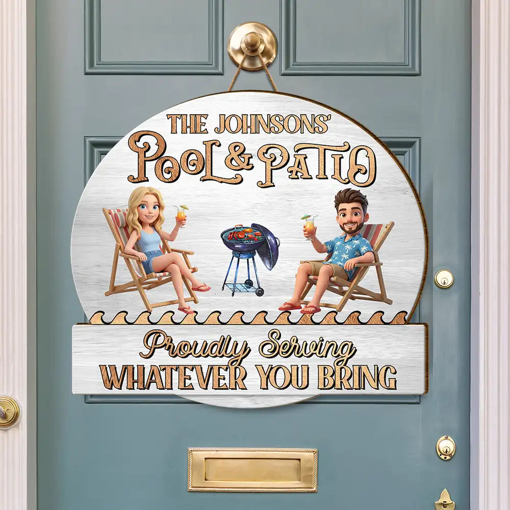 Poolside, Outdoor Decor, Custom Photo, Art Design, Summer, Gift For Couples, Humorous, Photo - Beach Chair 3D Effect - Custom Photo 3D Summer Concept Couple Poolside Paradise Relax Enjoy - Personalized Custom Shaped Wood Sign