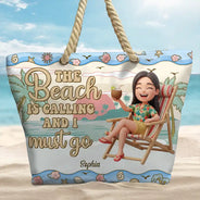 Custom Photo, Beach, Art Design, Summer, Gift For Yourself, Playful, Photo - Beach Chair 3D Effect - Custom Photo 3D Summer Concept Just A Girl Who Loves Beaches - Personalized Beach Bag