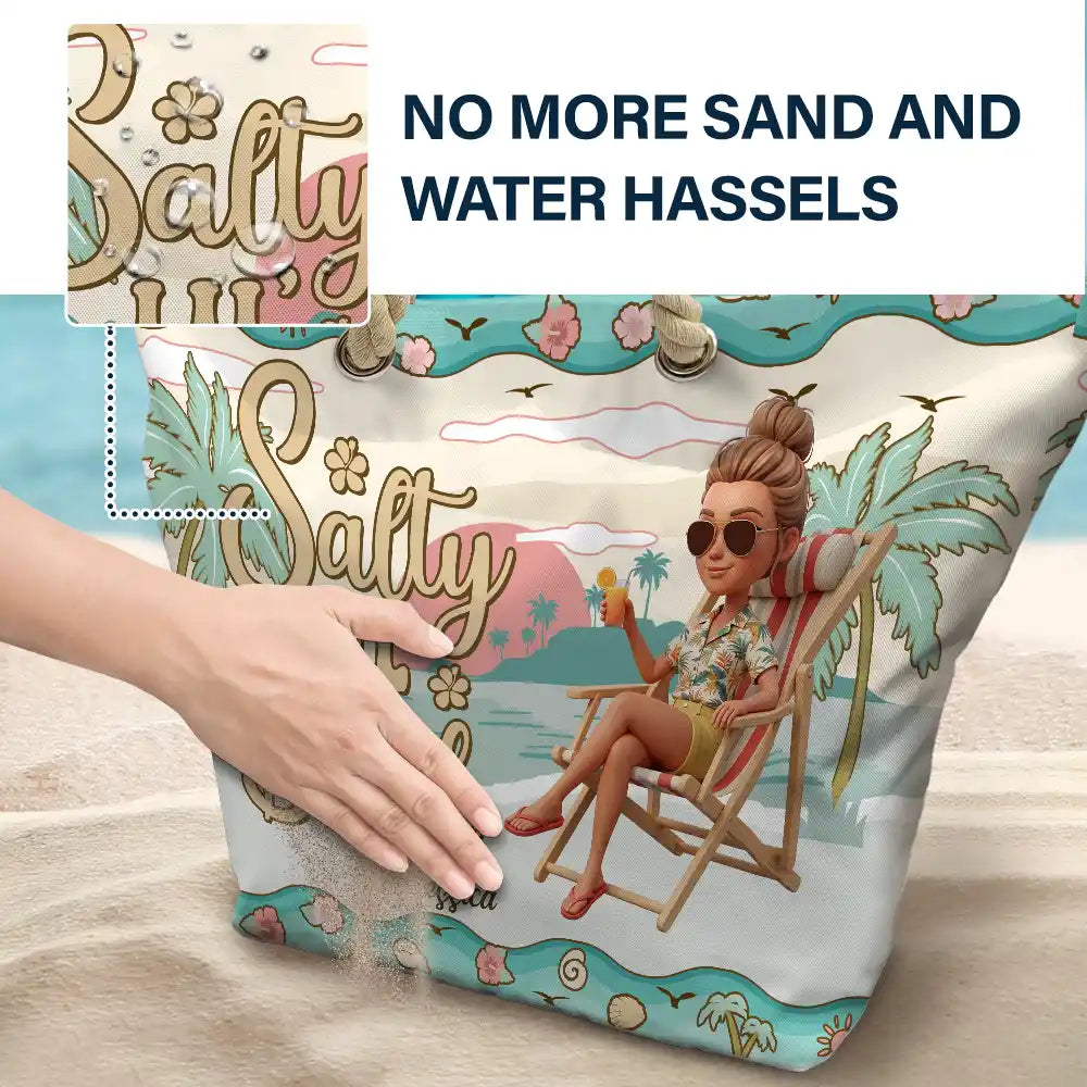 Custom Photo, Beach, Art Design, Summer, Gift For Yourself, Playful, Photo - Beach Chair 3D Effect - Custom Photo 3D Summer Concept Just A Girl Who Loves Beaches - Personalized Beach Bag