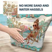 Custom Photo, Beach, Art Design, Summer, Gift For Yourself, Playful, Photo - Beach Chair 3D Effect - Custom Photo 3D Summer Concept Just A Girl Who Loves Beaches - Personalized Beach Bag