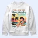 Custom Photo 3D Summer Concept Just A Girl Who Loves Beaches - Personalized T Shirt