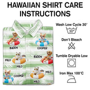 Custom Photo, Art Design, Summer, Pet Lovers, Playful, Photo - Swimming Float 3D Effect - Custom Photo 3D Summer Concept Poolside Beach Vacation Dog Cat - Personalized Hawaiian Shirt