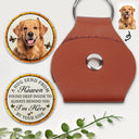 Pet Lovers,Pet Mom,Pet Dad,Memorial - Custom Photo A Hug From Heaven I Am Here By Your Side - Personalized Leather Pocket Hug