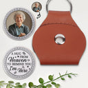 Custom Photo, Memorial, Family, Parents, Gift For Grandparents, Love - Custom Photo A Hug From Heaven Printed Gemstone Art - Personalized Leather Pocket Hug