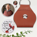 Memorial,Custom Photo,Family,Love,Parents,Gift For Grandparents - Custom Photo A Hug From Heaven To Remind You I Am Here - Personalized Leather Pocket Hug