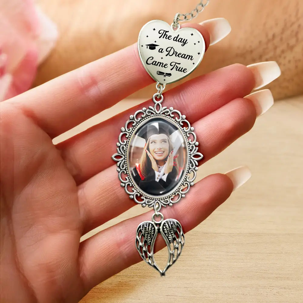 Graduation,Gift For Daughter,Dad - Daughters (Adult),Mom - Daughters (Adult),Happy,Dad - Sons,Gift For Son,Mom - Sons - Custom Photo A Sweet Ending To A New Beginning - Personalized Graduation Tassel Charm