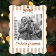 Gift For Bestie,Christmas,Custom Photo,Dynamic Photo,Happy - Custom Photo A True Friendship Is A Journey Without An End Besties Portrait - Personalized Custom Shaped Acrylic Ornament