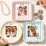 Top Market,Gift For Bestie,Custom Photo,Dynamic Photo,Happy - Custom Photo A True Friendship Is A Journey Without An End Besties Portrait - Personalized Ring Dish