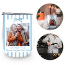 Gift For Bestie,Custom Photo,Dynamic Photo,Happy - Custom Photo A True Friendship Is A Journey Without An End Besties Portrait - Personalized Wine Tumbler