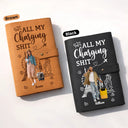 Gift For Yourself,Gift For Women,Gift For Men,Travel,Happy,Custom Photo - Custom Photo All My Charging Sh*t - Personalized Leather Cable Bag