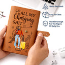 Gift For Yourself,Gift For Women,Gift For Men,Travel,Happy,Custom Photo - Custom Photo All My Charging Sh*t - Personalized Leather Cable Bag