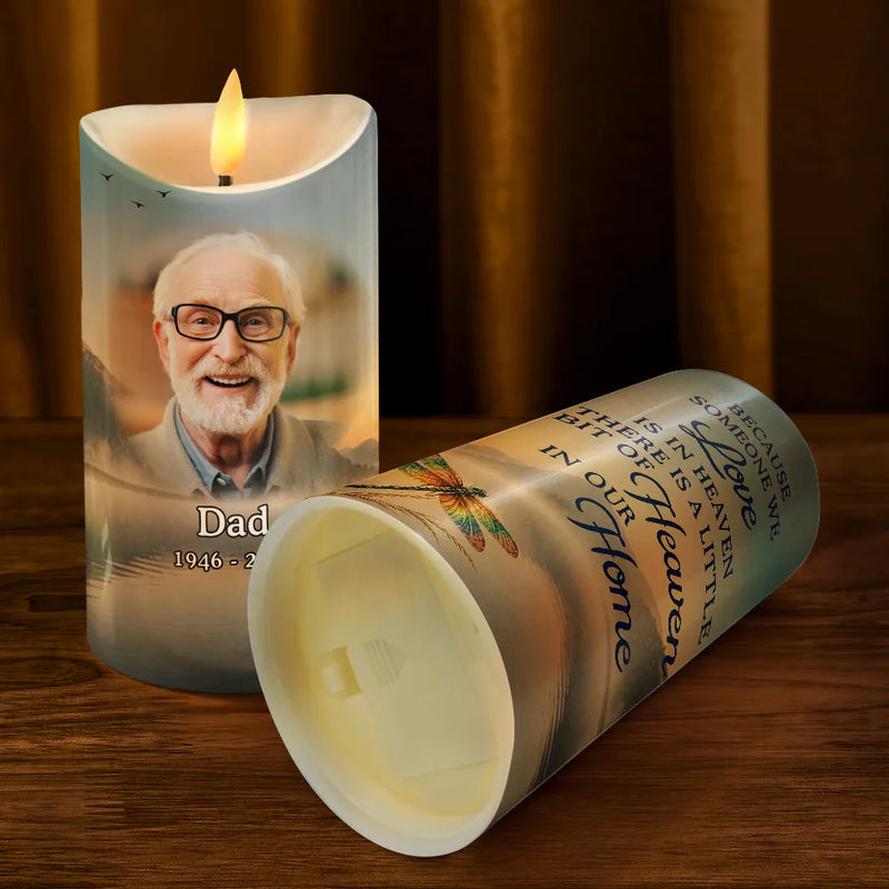 Memorial Loved One,Christmas,Custom Photo,Sympathetic,Family,Memorial,Upload Full Photo,Icon - Custom Photo Although You Cannot See Me I'm Always With You Memorial - Personalized Flameless LED Candle