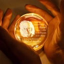 Memorial,Family,Parents,Gift For Grandparents,Sad - Custom Photo Always And Forever In Our Hearts - Personalized Crystal Globe Lamp