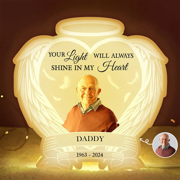 Custom Photo Always Shine In My Heart - Loving, Memorial Gift For Family, Siblings, Friends - Personalized Photo Light Box