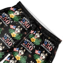 America 250th, Custom Photo, Independence Day, Summer, Pet Lovers, Playful, Remove BG Photo - Custom Photo America 250 Anniversary Dog Cat Pet - Personalized Unisex Beach Shorts