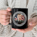 America 250th, Custom Photo, Independence Day, Family, Proud, Remove BG Photo - Custom Photo American Hero 250 Years Of Freedom - Personalized Black Mug