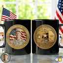 America 250th, Custom Photo, Independence Day, Family, Proud, Remove BG Photo - Custom Photo American Hero 250 Years Of Freedom - Personalized Black Mug